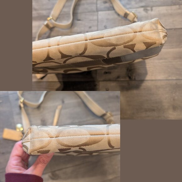 Coach Signature Khaki Metallic Patchwork Crossbody / Shoulder Bag - Picture 16 of 16